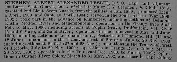 Stephen A A L Captain DSO 1st Scots Guards Obit Part 1 De Ruvignys Roll Of Honour Vol 4