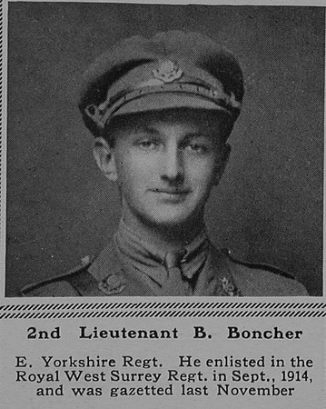 Boncker B 2nd Lt 1st East Yorkshire Regiment The Sphere 18th Nov 1916