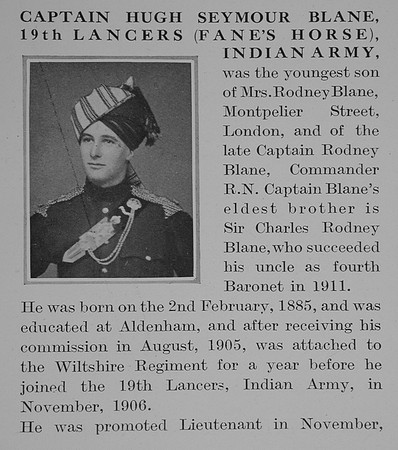 Blane H S Captain Indian Army Obit Part 1 The Bond Of Sacrifice Vol 1