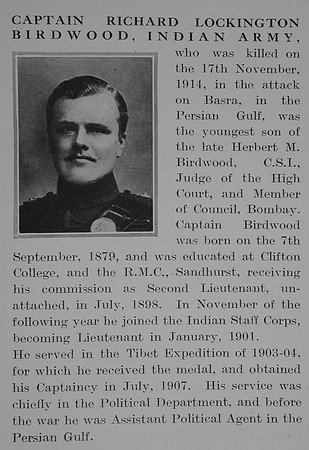 Birdwood R L Captain Indian Army Obit The Bond Of Sacrifice Vol 1