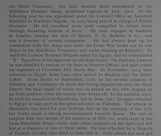 Lafone A M Major VC 1st County Of London Yeomanry (Middlesex) Obit Part 2 Dulwich College Roll Of Honour