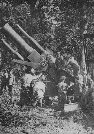 A Heavy Howitzer In Action