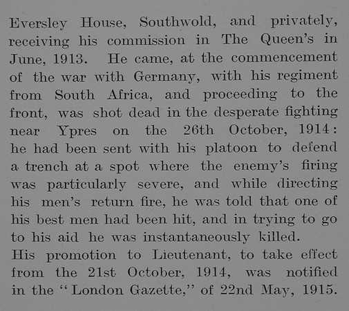 Bird J G H Lt 2nd Queens Royal West Surrey Regiment Obit Part 2 The Bond Of Sacrifice Vol 1