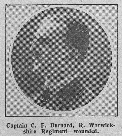 Burnard C F Captain Royal Warwickshire Regiment The Graphic 16th Sep 1914