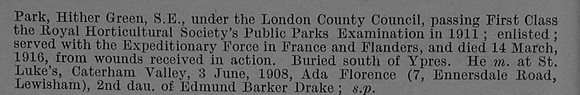 Vince E W Pte 6840 20th London Regiment Obit Part 2 De Ruvignys Roll Of Honour Vol 4