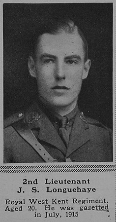 Longuehaye J S 2nd Lt 12th Attd 6th Queen's Own (Royal West Kent Regiment) The Sphere 23rd Dec 1916