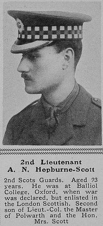 Scott A N H 2nd Lt 2nd Scots Guards The Sphere 15th Jan 1916