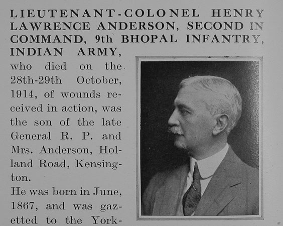 Anderson H L Lt Col Indian Army Obit Part 1 The Bond Of Sacrifice Vol 1
