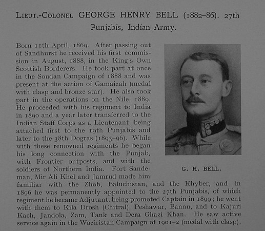 Bell G H Lt Col Indian Army Obit Part 1 Dulwich College Roll Of Honour