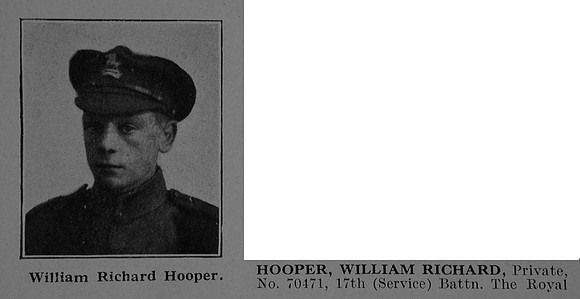 Hooper W R Pte 70471 17th Royal Welsh Fusiliers Obit Part 1 De Ruvignys Roll Of Honour Vol 5