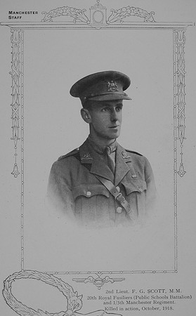 Scott F G 2nd Lt MM 5th Manchester Regiment William Graham & Company Record Of Service In The Great War