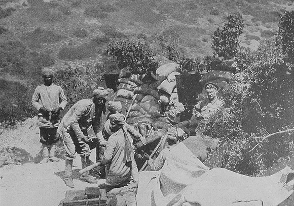 Indian Light Artillery In Action On The Heights Of The Gallipoli Peninsula