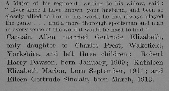 Allen R A S Captain 5th Canadian Infantry Obit Part 4 The Bond Of Sacrifice Vol 2