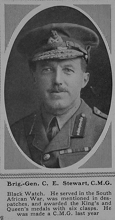 Stewart C E Brig Gen CMG Black Watch Attd General Staff The Sphere 16th Dec 1916