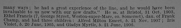 Parsons M F Pte 25827 7th Somerset Light Infantry Obit Part 2 De Ruvignys Roll Of Honour Vol 4