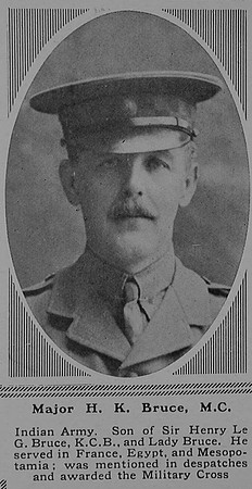 Bruce H K Major MC Indian Army The Sphere 10th Mar 1917