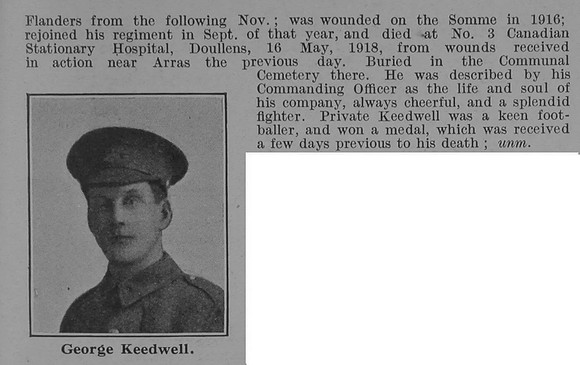 Keedwell G Pte 6th King's Liverpool Regiment Obit Part 2 De Ruvignys Roll Of Honour Vol 4