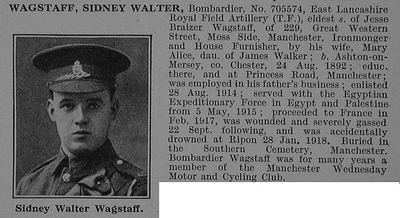 Wagstaff S W Bmdr 705574 Royal Field Artillery Obit De Ruvignys Roll Of Honour Vol 4