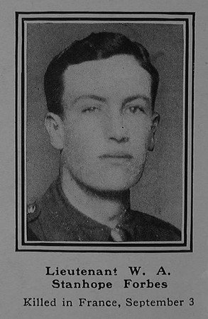 Stanhope-Forbes W A Lt 3rd Attd 1st Duke of Cornwall's Light Infantry The Sphere 2nd Dec 1916