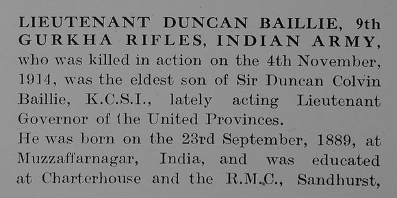 Baillie D Lt Indian Army Obit Part 1 The Bond Of Sacrifice Vol 1