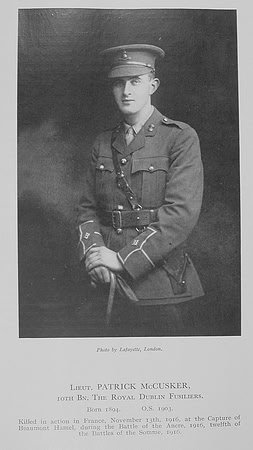 McCusker P Lt 10th Royal Dublin Fusiliers