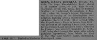 Keen H D Pte 8138 Royal Warwickshire Regiment Obit De Ruvignys Roll Of Honour Vol 4