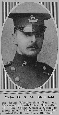 Blomfield C G M Major 1st Royal Warwickshire Regiment The Sphere 24th Jul 1915