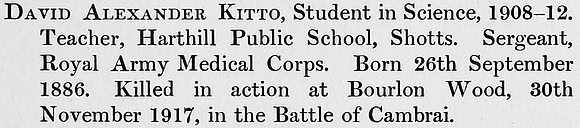 Kitto D A Sergt RAMC Obit St Andrews University Roll Of Honour