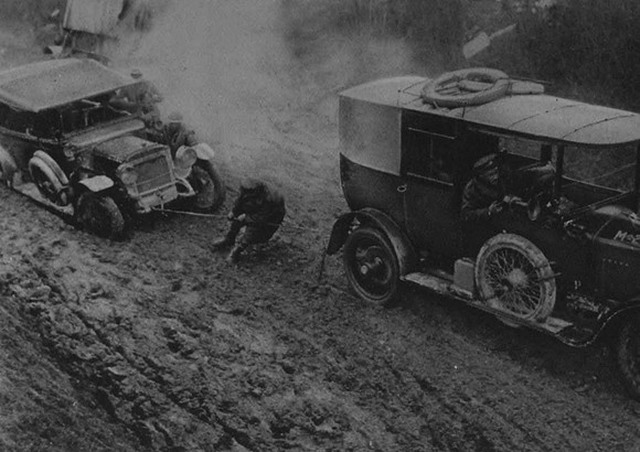 A Car Stuck Fast In The Mud On The Western Front Early In 1917