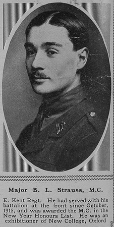 Strauss B L Major MC East Kent Regt The Sphere 9th Feb 1918