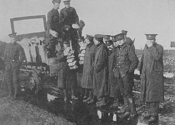Serving Out Bread In The Britsh Lines