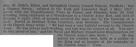 Wragg G W Pte 27716 4th York and Lancaster Regiment Obit Part 2 De Ruvignys Roll Of Honour Vol 4