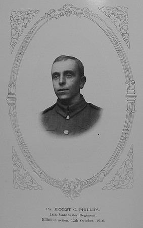 Phillips E C Pte 18th Manchester Regiment William Graham Co Roll Of Honour