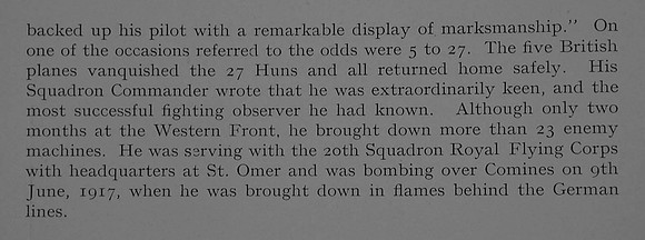 Cubbon F R Captain MC Royal Flying Corps Obit Part 2 Dulwich College Roll Of Honour