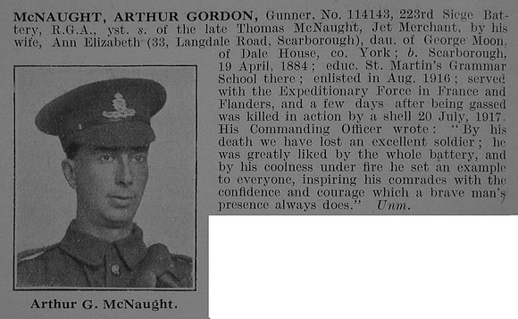 McNaught A G Gnr Royal Garrison Artillery Obit De Ruvignys Roll Of Honour Vol 3