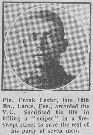 Lester F Pte VC 10th Lancashire Fusiliers The Graphic 17th Dec 1918