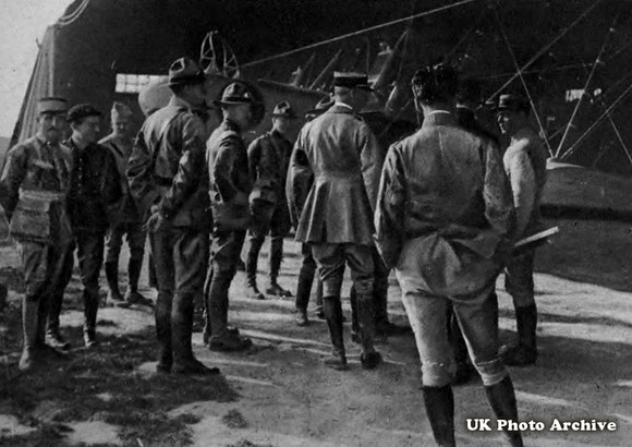 American Officers With French Instructors At An Aviation Camp