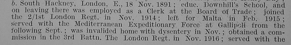 Haines H H 2nd Lt 3rd Royal Fusiliers Obit Part 2 De  Ruvignys Roll Of Honour Vol 3