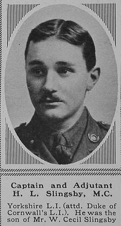 Slingsby H L Captain MC King's Own Yorkshire Light Infantry The Sphere 3rd Nov 1917