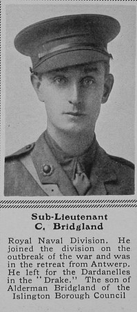 Bridgland C Sub Lt Drake Btn RNVR The Sphere 15th Jan 1916