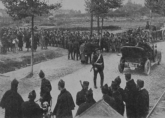 British Naval Brigade Waiting For Orders To Leave For The Trenches