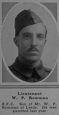 Bowman W P Lt Royal Flying Corps The Sphere 10th Mar 1917