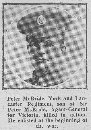 McBride P Pte 12/183 12th York Lancs Regiment The Graphic 25th July 1916