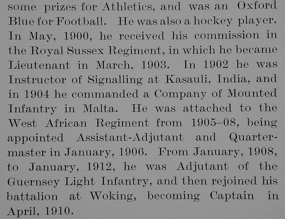 Aldridge R J P D Captain 2nd Royal Sussex Regiment Obit Part 2 Bond Of Sacrifice Vol 1