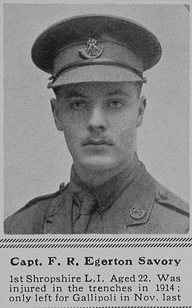 Savory F R E Captain 1st Shropshire LI The Sphere 29th Jan 1916