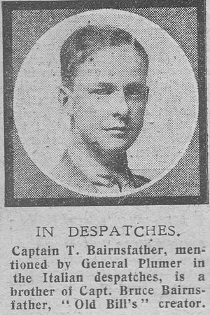Bairnsfather T D Lt Royal Warwickshire Regiment The Graphic 3rd July 1918