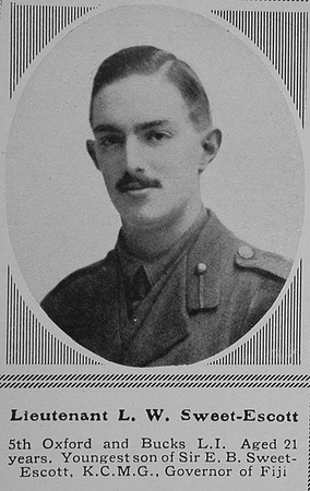 Sweet-Escott L W Lt 5th Oxford & Bucks LI The Sphere 6th Nov 1915