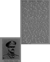 Ralph C S Pte 3049 24th Royal Fusiliers Obit De Ruvignys Roll Of Honour Vol 4