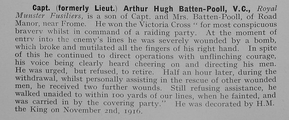 Batten-Pooll A H Captain VC Royal Munster Fusiliers 1