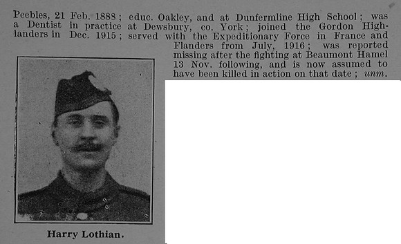 Lothian H Pte 4831 7th Gordon Highlanders Obit Part 2 De Ruvignys Roll Of Honour Vol 4